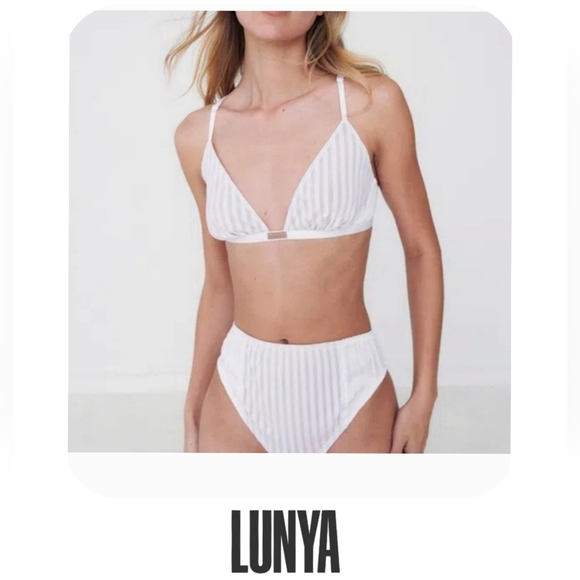 NIP Lunya Stretch Stripe Set - Bralette & Brief Small